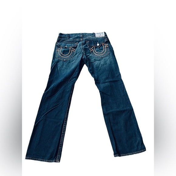 True Religion Men’s Ricky Rope Stitch Distressed Straight Leg Urban Denim Jeans - Picture 5 of 12